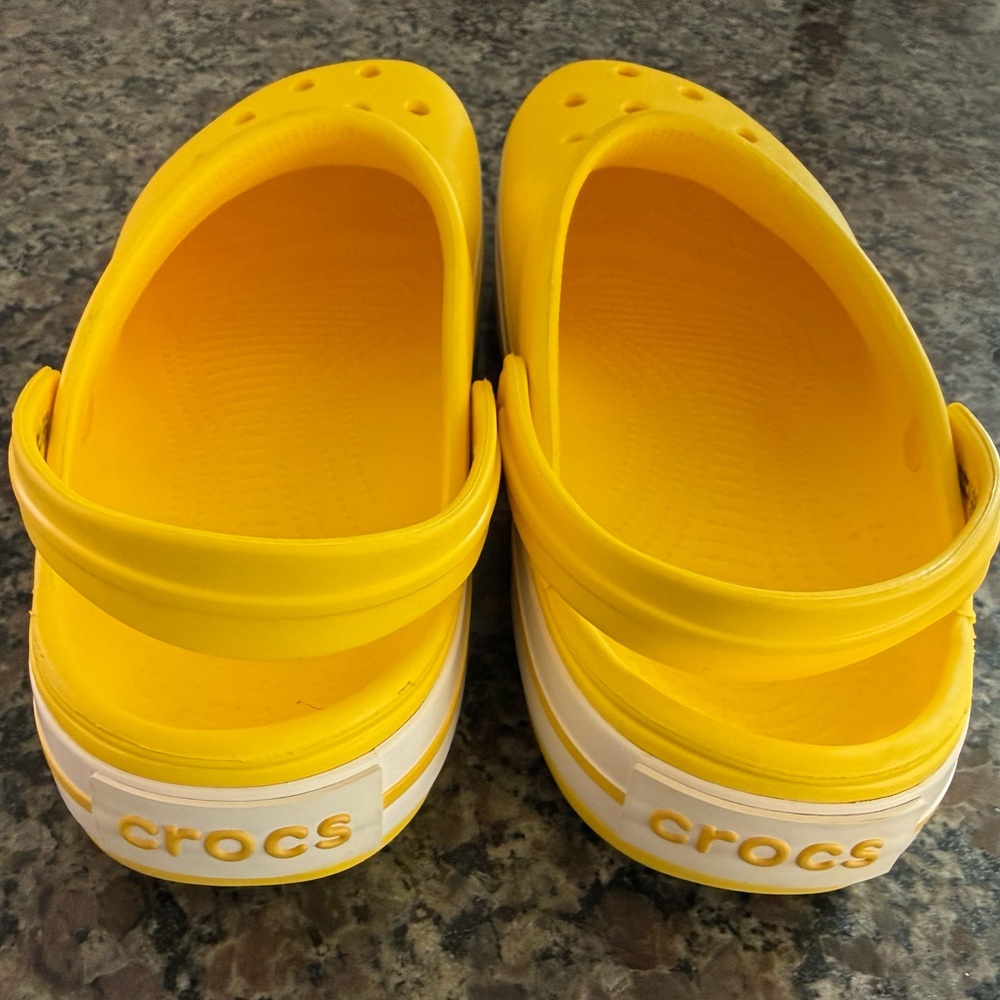 Yellow Crocband Crocs. Men’s 11 - Picture 4 of 6